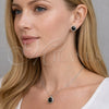 Juego de Arete y Dije de Adulto 10.460.0003.2 Rodio Laminado, Diseño de Rolo, con Zirconia Cubica Negro, Pulido, Rodinado