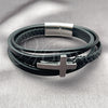 Pulsera Elegante 03.462.0005.09 Acero Inoxidable, Diseño de Cruz, Pulido, Tono Plateado (Grosor 24 MM, 9 Pulgadas de Largo)