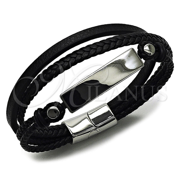 Pulsera Elegante 03.462.0014.09 Acero Inoxidable, Diseño de Con Nombre, Pulido, Tono Plateado (Grosor 21 MM, 9 Pulgadas de Largo)