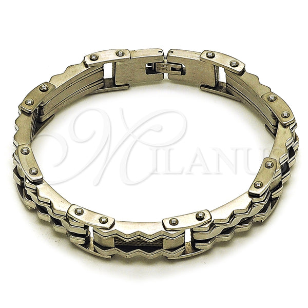 Pulsera Solida 03.461.0001.09 Acero Inoxidable, Pulido, Tono Plateado (Grosor 14 MM, 9 Pulgadas de Largo)