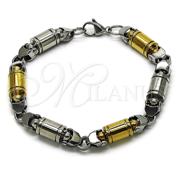 Pulsera Solida 03.461.0002.09 Acero Inoxidable, Pulido, Dos Tonos (Grosor 09 MM, 9 Pulgadas de Largo)