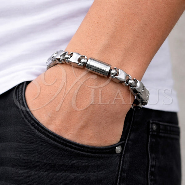 Pulsera Solida 03.461.0002.1.09 Acero Inoxidable, Pulido, Tono Plateado (Grosor 09 MM, 9 Pulgadas de Largo)
