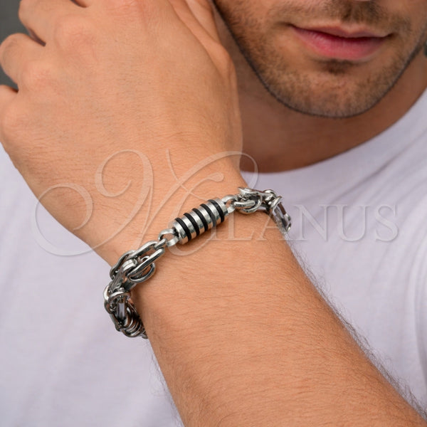 Pulsera Solida 03.461.0004.09 Acero Inoxidable, Pulido, Tono Plateado (Grosor 08.7 MM, 9 Pulgadas de Largo)