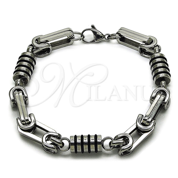 Pulsera Solida 03.461.0004.09 Acero Inoxidable, Pulido, Tono Plateado (Grosor 08.7 MM, 9 Pulgadas de Largo)
