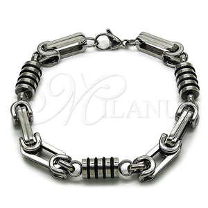 Pulsera Solida 03.461.0004.09 Acero Inoxidable, Pulido, Tono Plateado (Grosor 08.7 MM, 9 Pulgadas de Largo)