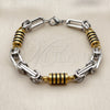 Pulsera Solida 03.461.0004.1.09 Acero Inoxidable, Pulido, Dos Tonos (Grosor 08.7 MM, 9 Pulgadas de Largo)