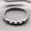 Pulsera Solida 03.461.0005.09 Acero Inoxidable, Diseño de Square Franco, Pulido, Tono Plateado (Grosor 10.1 MM, 9 Pulgadas de Largo)