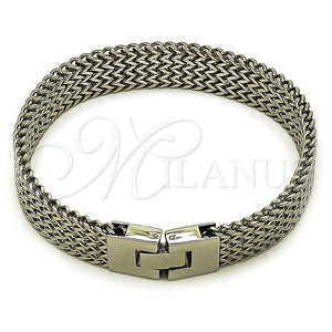 Pulsera Solida 03.461.0008.09 Acero Inoxidable, Pulido, Tono Plateado (Grosor 13 MM, 9 Pulgadas de Largo)