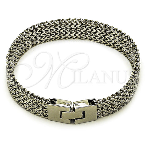 Pulsera Solida 03.461.0008.09 Acero Inoxidable, Pulido, Tono Plateado (Grosor 13 MM, 9 Pulgadas de Largo)