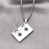 Collares con Dije 04.461.0005.24 Acero Inoxidable, Diseño de Box, Pulido, Tono Plateado (Grosor 03 MM, 24 Pulgadas de Largo)