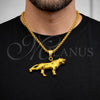 Collares con Dije 04.461.0002.1.24 Acero Inoxidable, Diseño de Box, Pulido, Tono Dorado (Grosor 03 MM, 24 Pulgadas de Largo)