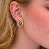 Arete Dormilona 02.163.0420 Oro Laminado, Diseño de Trébol de Cuatro Hojas, Pulido, Tono Dorado