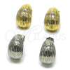 Arete Dormilona 02.163.0425 Oro Laminado, Diseño de Gota, Pulido, Tono Dorado