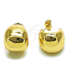 Argolla Pequeña 02.163.0426.18 Oro Laminado, Diseño de Bola, Pulido, Tono Dorado