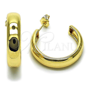 Argolla Mediana 02.163.0427.30 Oro Laminado, Pulido, Tono Dorado