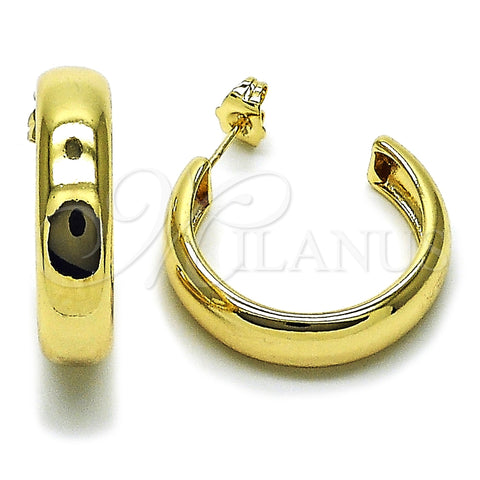 Argolla Mediana 02.163.0427.30 Oro Laminado, Pulido, Tono Dorado