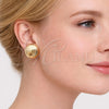 Arete Dormilona 02.163.0428 Oro Laminado, Diamantado, Tono Dorado