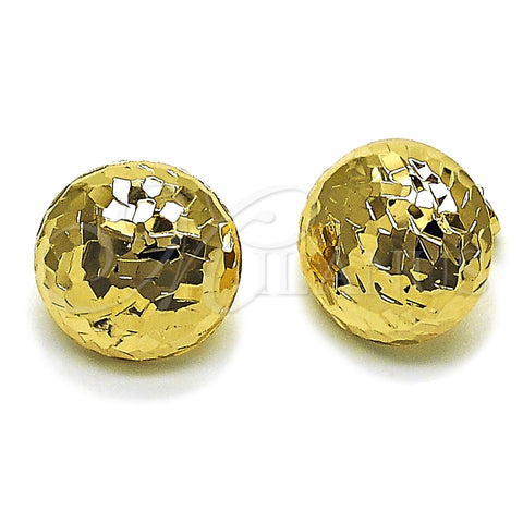 Arete Dormilona 02.163.0428 Oro Laminado, Diamantado, Tono Dorado