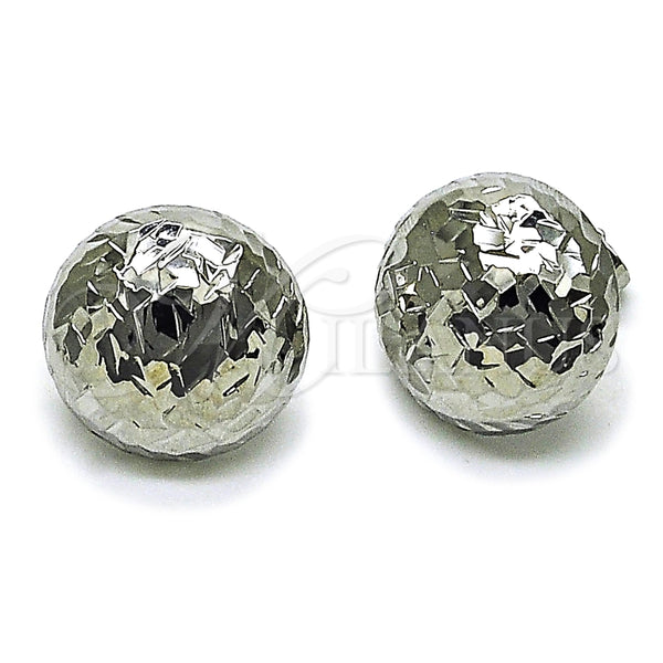 Arete Dormilona 02.163.0428.1 Rodio Laminado, Diamantado, Rodinado