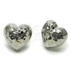 Arete Dormilona 02.163.0429.1 Rodio Laminado, Diseño de Corazón, Diamantado, Rodinado