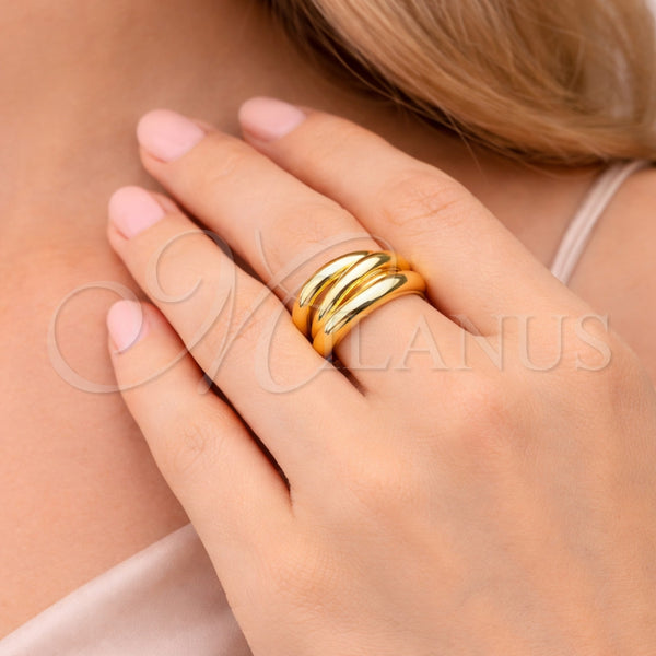 Anillo Elegante 01.163.0018 Oro Laminado, Pulido, Tono Dorado (Talla Unica)