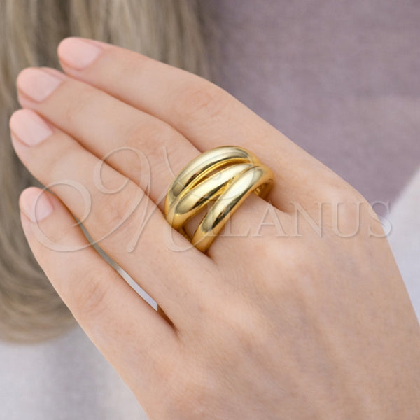Anillo Elegante 01.163.0019 Oro Laminado, Pulido, Tono Dorado (Talla Unica)
