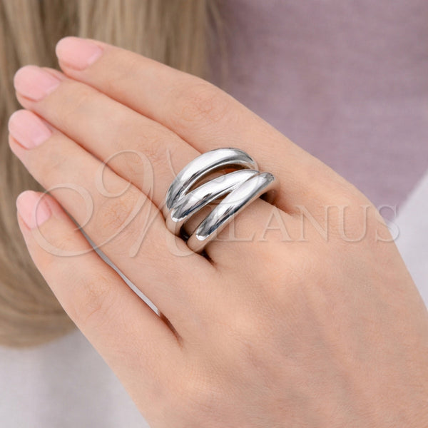 Anillo Elegante 01.163.0019.1 Rodio Laminado, Pulido, Rodinado (Talla Unica)