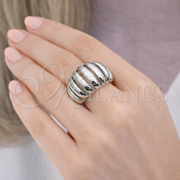 Anillo Elegante 01.163.0020.1 Rodio Laminado, Pulido, Rodinado (Talla Unica)