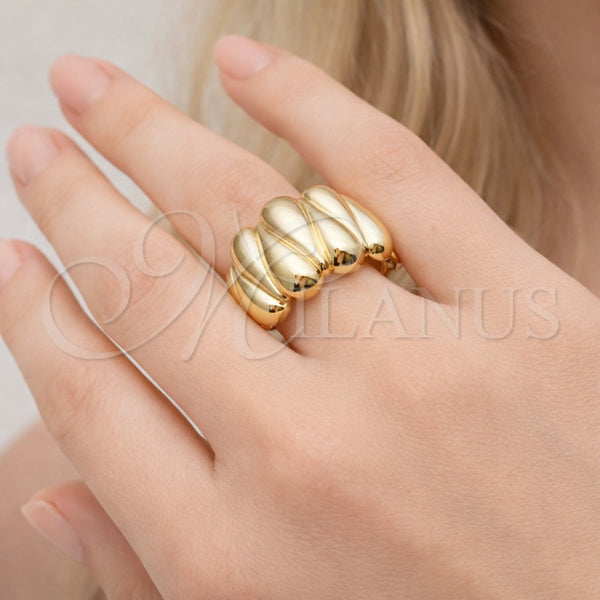 Anillo Elegante 01.163.0021 Oro Laminado, Diseño de Corazón, Pulido, Tono Dorado (Talla Unica)