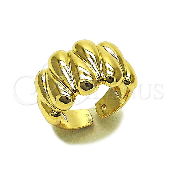 Anillo Elegante 01.163.0021 Oro Laminado, Diseño de Corazón, Pulido, Tono Dorado (Talla Unica)