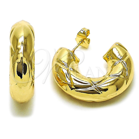 Argolla Mediana 02.163.0433.30 Oro Laminado, Diseño de Hueco, Pulido, Tono Dorado