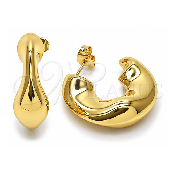 Argolla Mediana 02.163.0353.30 Oro Laminado, Diseño de Hueco, Pulido, Tono Dorado