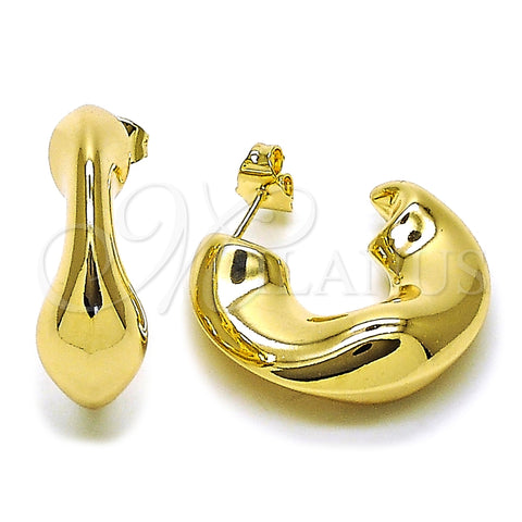 Argolla Mediana 02.163.0353.30 Oro Laminado, Diseño de Hueco, Pulido, Tono Dorado