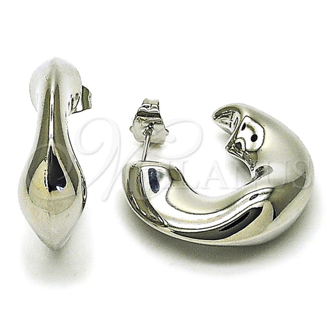 Argolla Mediana 02.163.0353.1.30 Rodio Laminado, Diseño de Hueco, Pulido, Rodinado