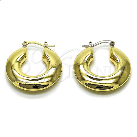 Argolla Mediana 02.163.0434.30 Oro Laminado, Diseño de Hueco, Pulido, Tono Dorado