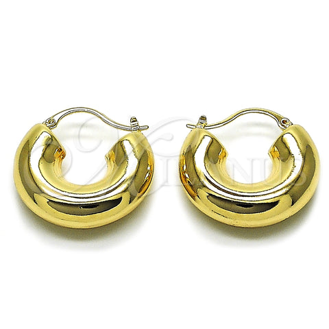 Argolla Mediana 02.163.0435.30 Oro Laminado, Diseño de Hueco, Pulido, Tono Dorado