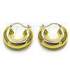 Argolla Mediana 02.163.0435.30 Oro Laminado, Diseño de Hueco, Pulido, Tono Dorado