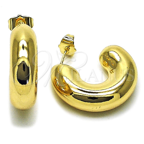 Argolla Mediana 02.163.0436.28 Oro Laminado, Diseño de Hueco, Pulido, Tono Dorado