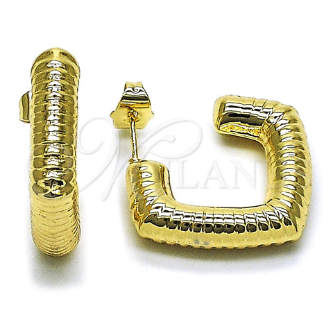 Argolla Pequeña 02.163.0437.25 Oro Laminado, Diseño de Hueco, Pulido, Tono Dorado