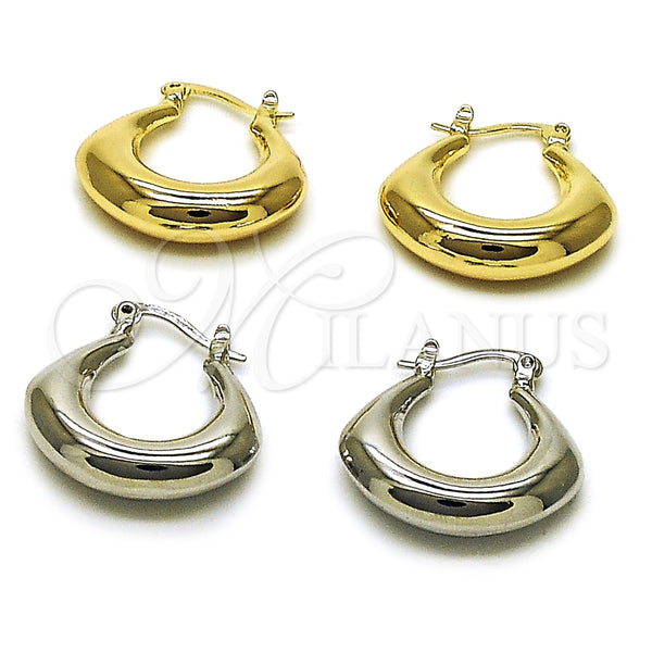 Argolla Pequeña 02.163.0439.22 Oro Laminado, Diseño de Hueco, Pulido, Tono Dorado