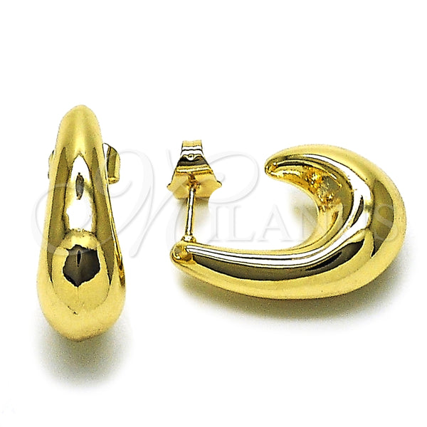 Argolla Pequeña 02.163.0440.18 Oro Laminado, Diseño de Hueco, Pulido, Tono Dorado