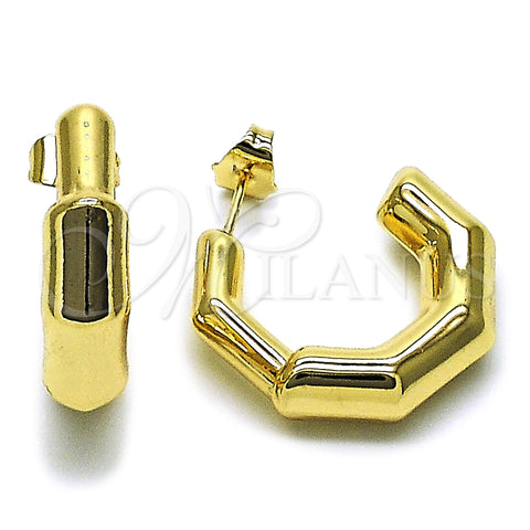 Argolla Pequeña 02.163.0441.25 Oro Laminado, Diseño de Hueco, Pulido, Tono Dorado