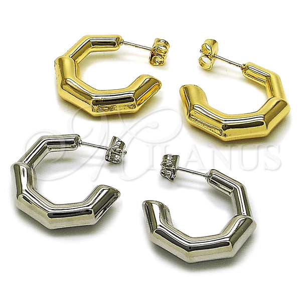 Argolla Pequeña 02.163.0441.25 Oro Laminado, Diseño de Hueco, Pulido, Tono Dorado