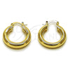 Argolla Pequeña 02.163.0442.25 Oro Laminado, Diseño de Hueco, Pulido, Tono Dorado