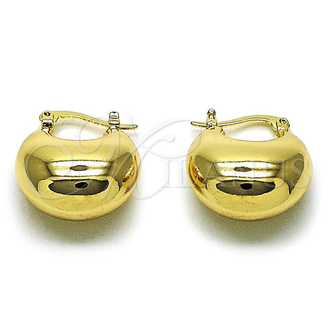 Argolla Pequeña 02.163.0445.20 Oro Laminado, Diseño de Hueco, Pulido, Tono Dorado