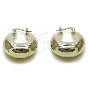 Argolla Pequeña 02.163.0166.1.25 Oro Laminado Blanco, Diseño de Hueco, Pulido, Rodinado