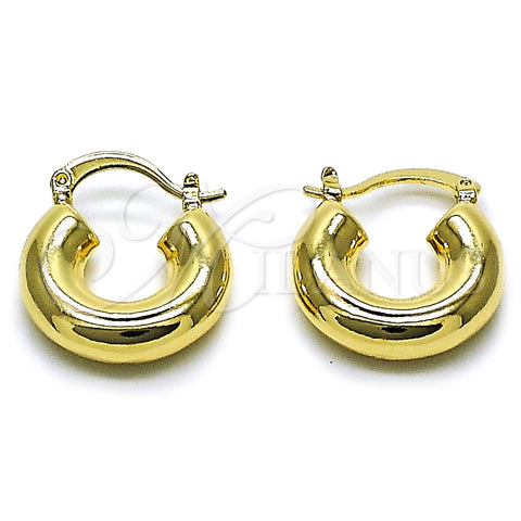 Argolla Pequeña 02.163.0446.20 Oro Laminado, Diseño de Hueco, Pulido, Tono Dorado