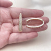 Argolla Huggie 02.237.0071.18 Oro Laminado, con Micro Pave Blanca, Pulido, Tono Dorado