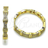 Argolla Huggie 02.237.0072.30 Oro Laminado, con Micro Pave Blanca, Pulido, Tono Dorado