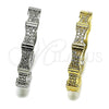 Argolla Huggie 02.237.0072.1.30 Rodio Laminado, con Micro Pave Blanca, Pulido, Rodinado